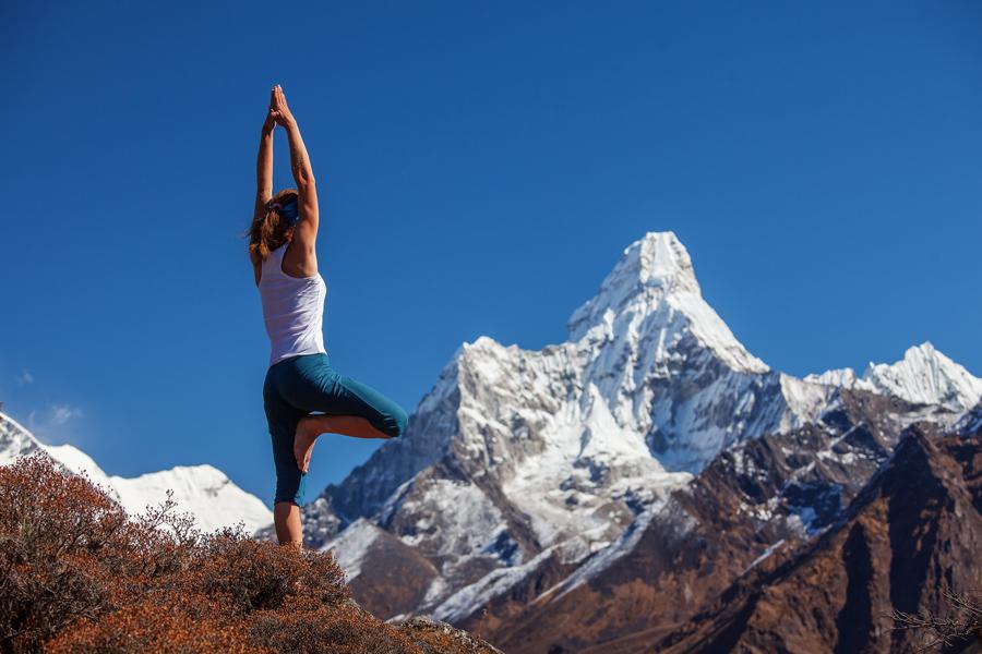 Yoga en el Himalaya.