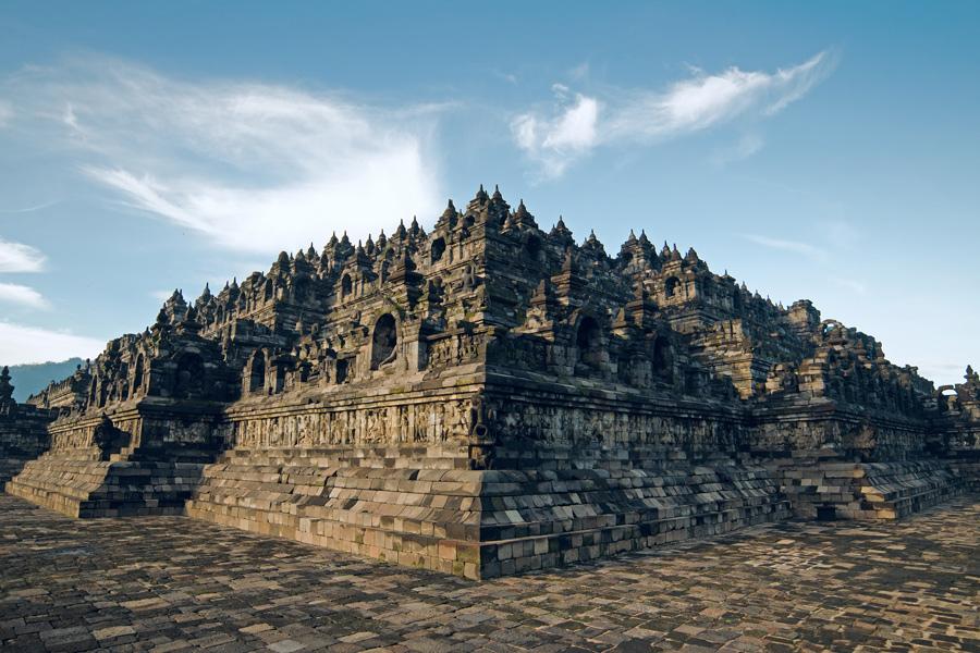 Templo budista de Borobudur, Java. 