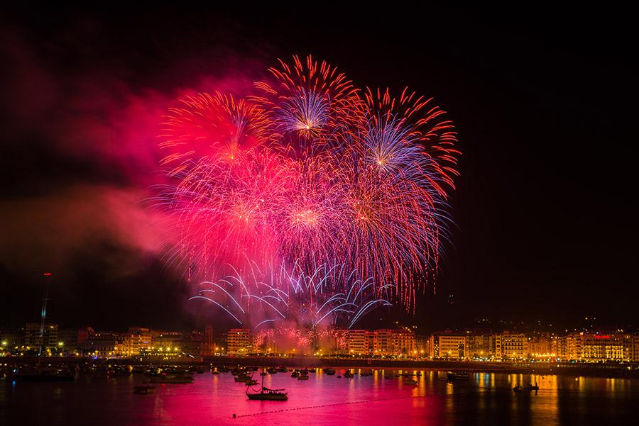 Fuegos artificiales en San Sebastián. 