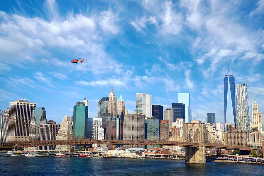 Helicóptero sobre Nueva York.