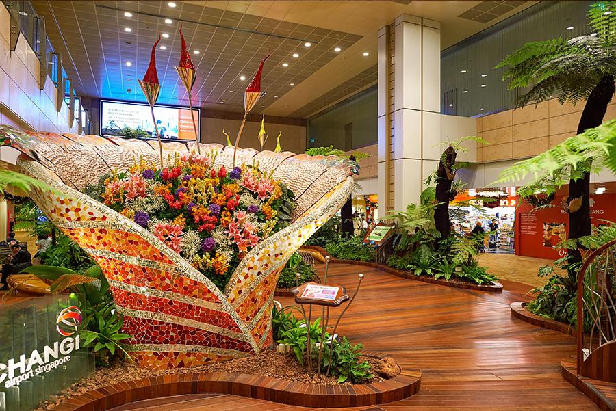 Jardín en una de las terminales de Changi          Foto: SORBIS/Shutterstock 