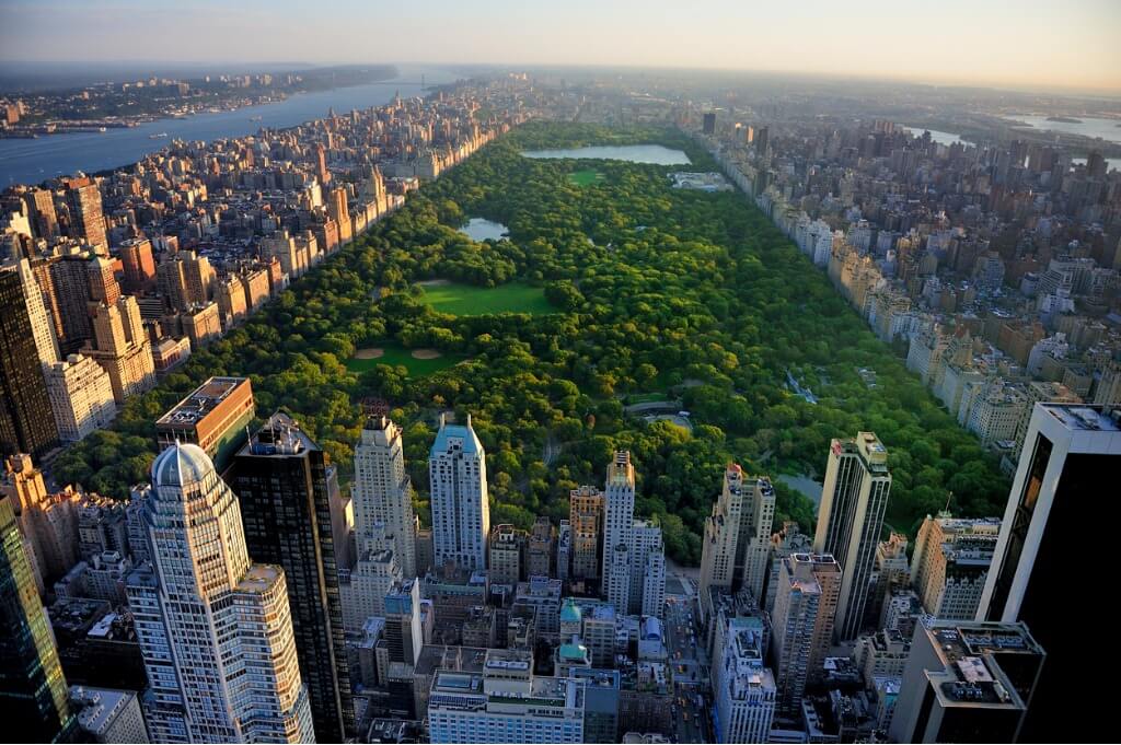 Viaje a Nueva York, Vista aérea de Central Park