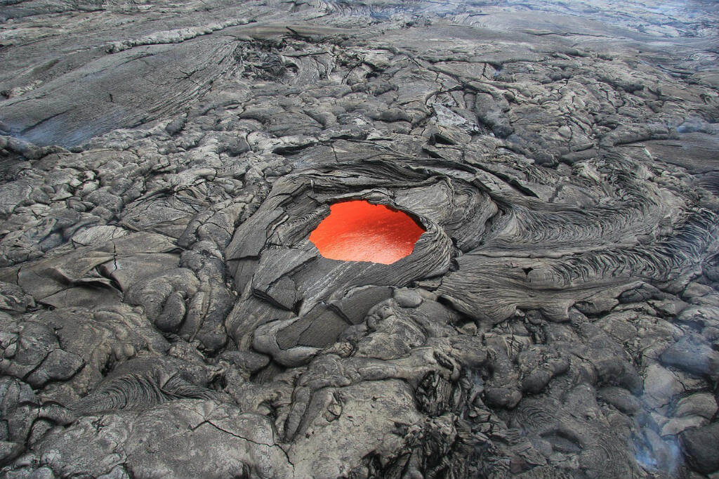 Vista del interior del volcán