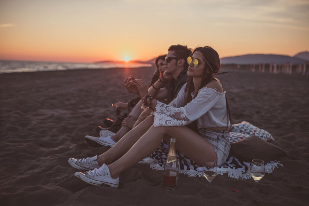 Amigos en la playa