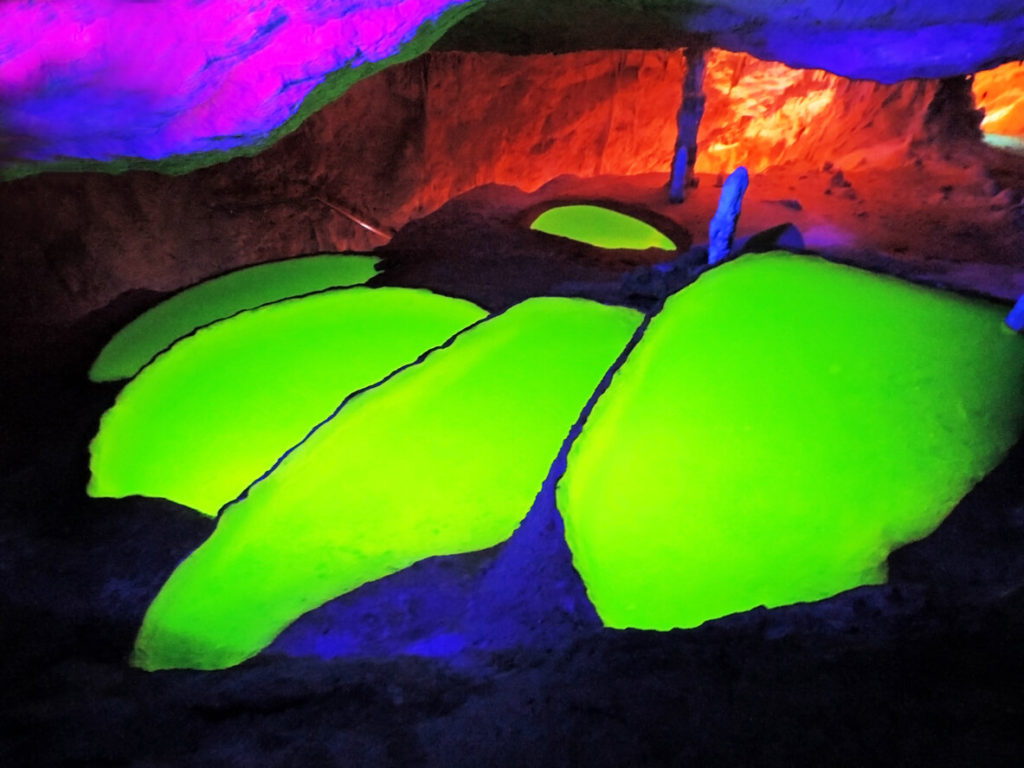 Marcado fluorescente cave cuevas de Can Marçà