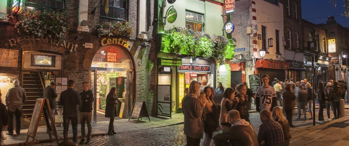 Guía Dublín, Temple bar restaurants area