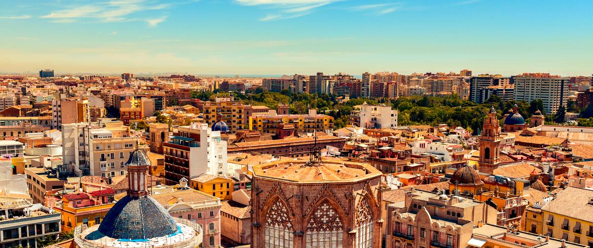 Guía Valencia, Vista aérea zona de compras