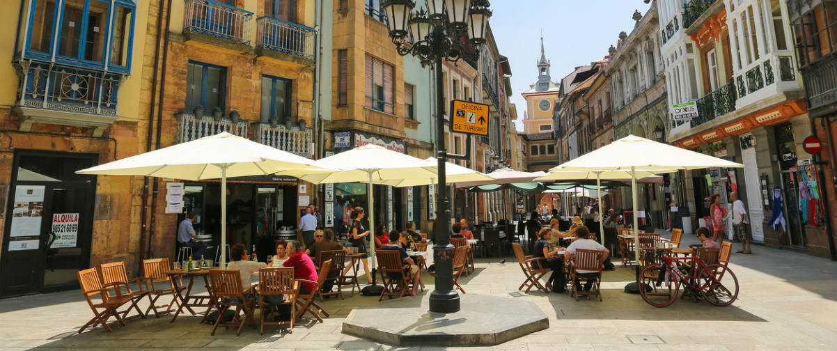 Guía Oviedo, Gente en terrazas